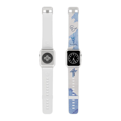 Faith Watch Band - Blue Watercolor for Apple Watch 38/40/42/44 - Sacred Stylz