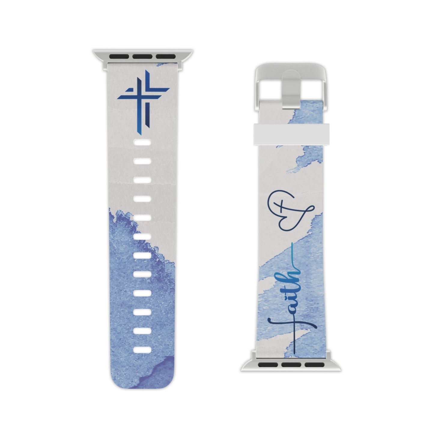 Faith Watch Band - Blue Watercolor for Apple Watch 38/40/42/44 - Sacred Stylz