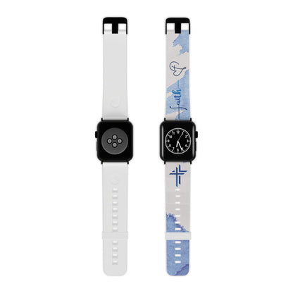 Faith Watch Band - Blue Watercolor for Apple Watch 38/40/42/44 - Sacred Stylz