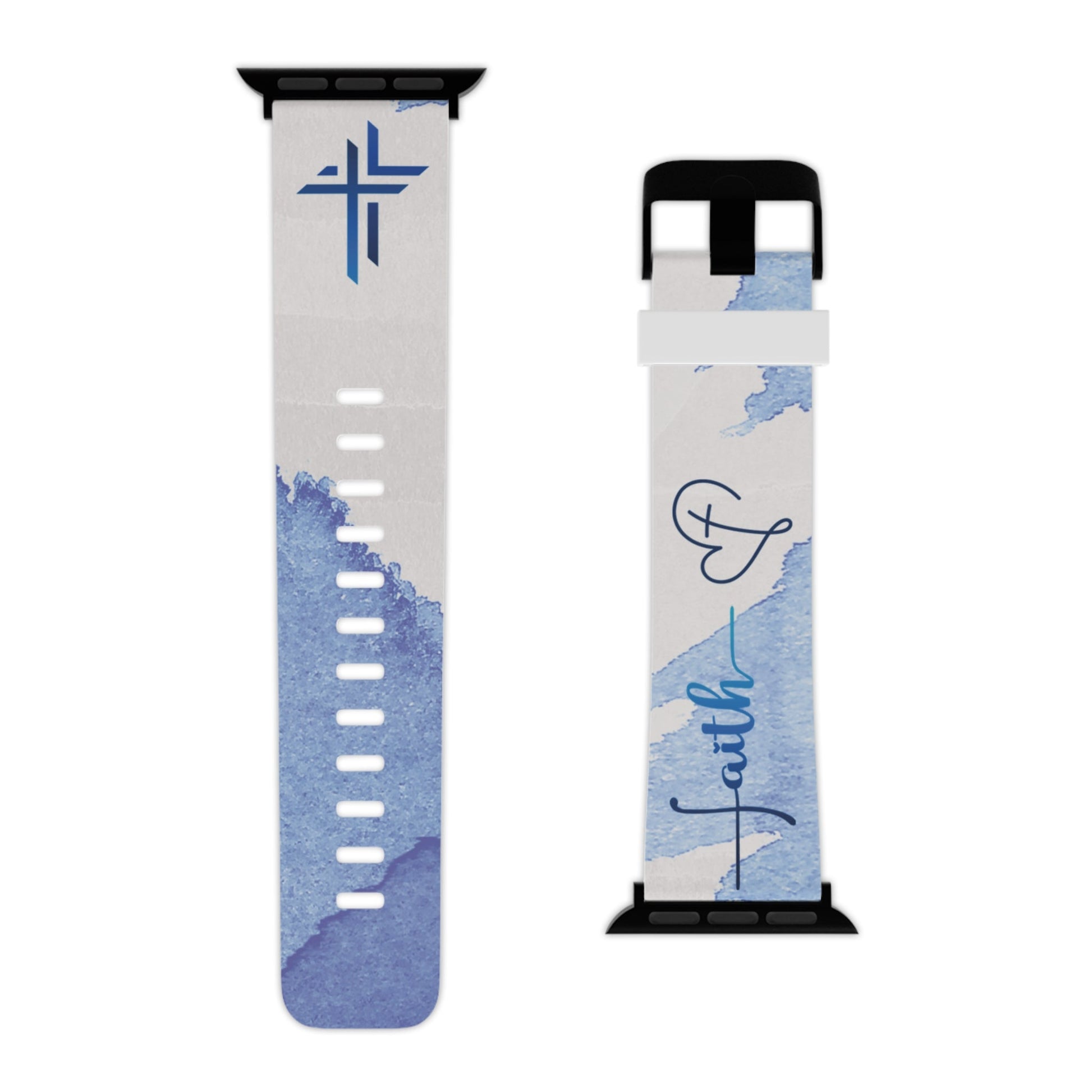 Faith Watch Band - Blue Watercolor for Apple Watch 38/40/42/44 - Sacred Stylz