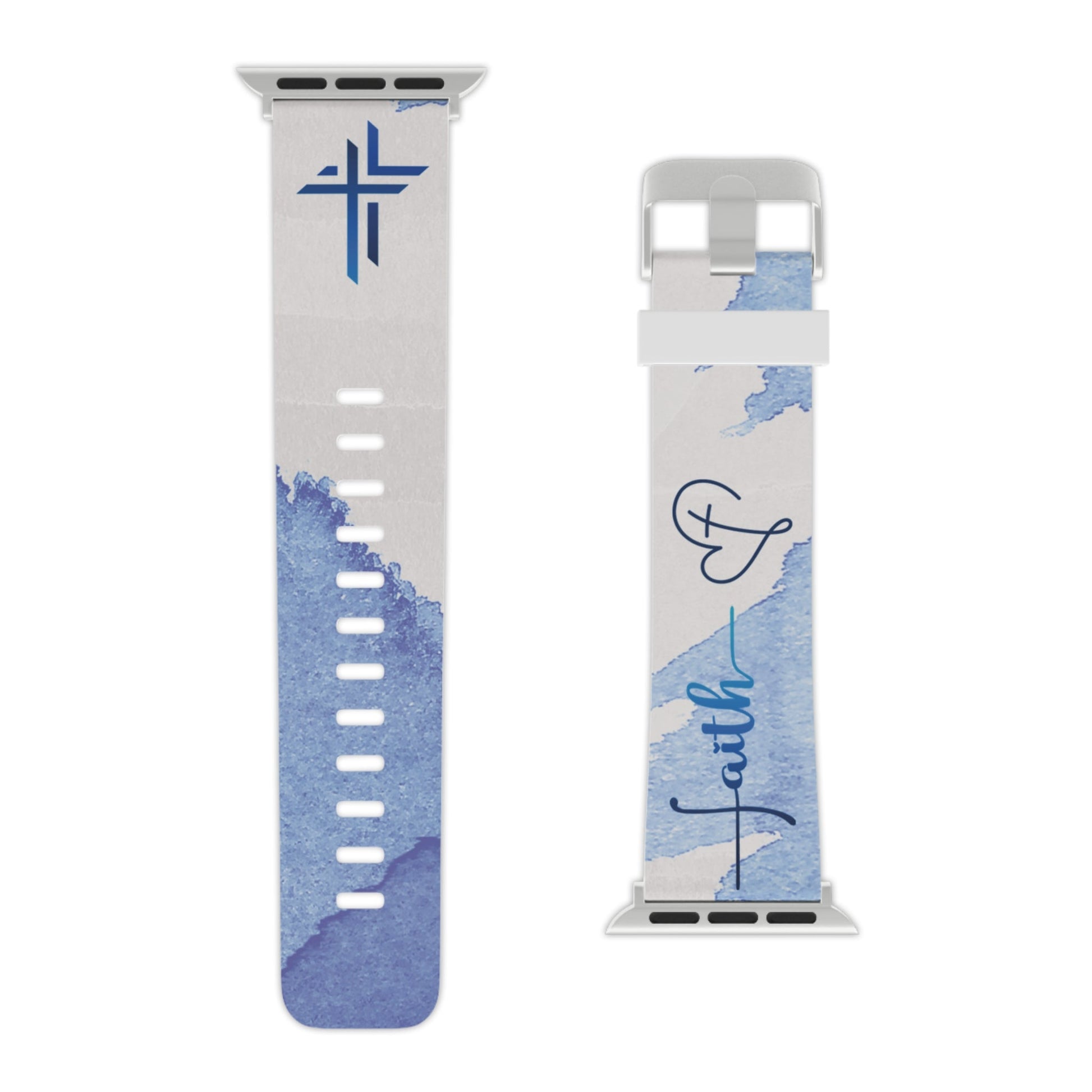 Faith Watch Band - Blue Watercolor for Apple Watch 38/40/42/44 - Sacred Stylz