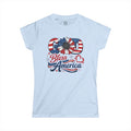 God Bless America Sunflower | Women's Softstyle Tee - 4 Colors (Light Blue/Sport Grey/White/Black) - Sacred Stylz