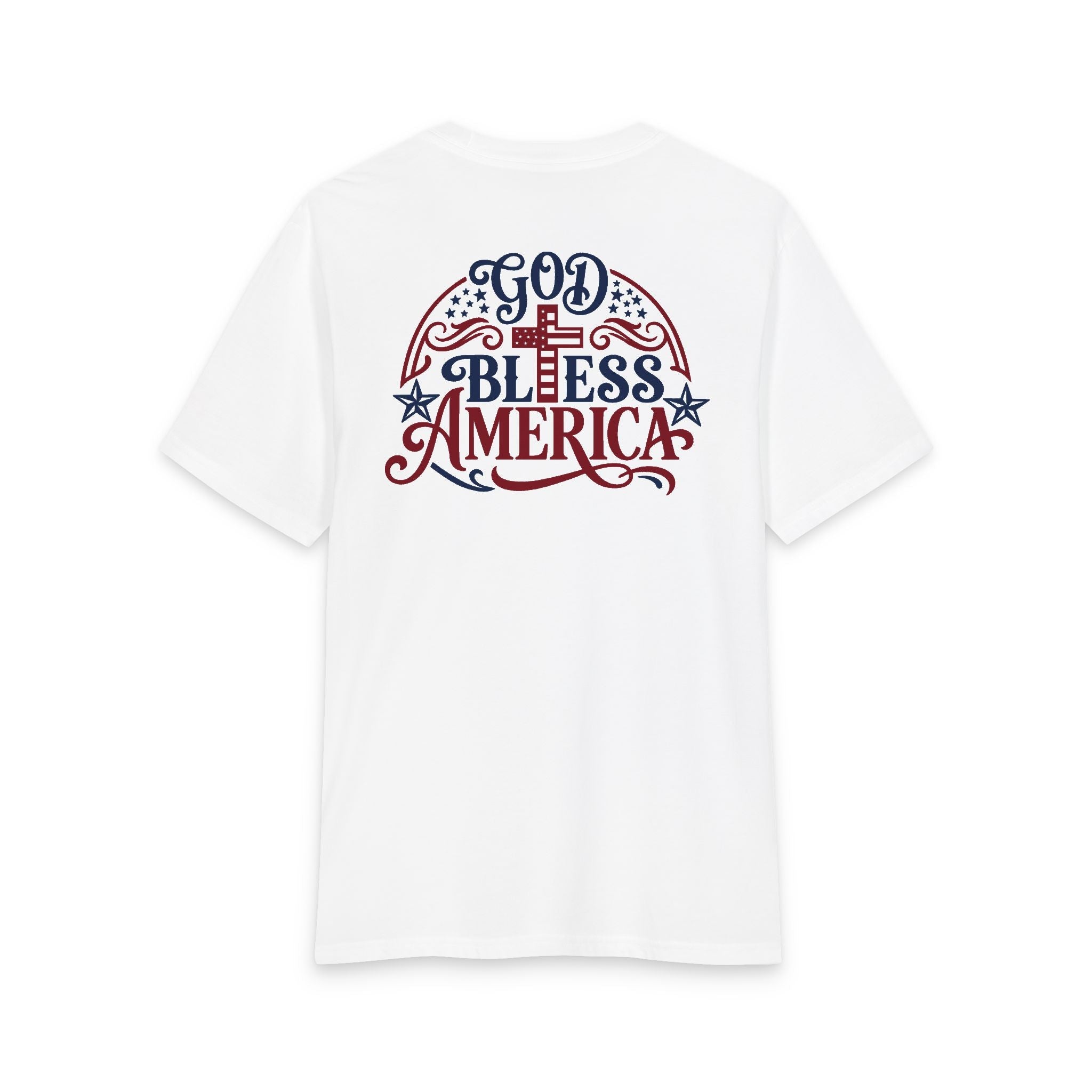 God Bless America Tri-Blend Tee - 3 Colors (Heathered Grey/White/Flint Blue Heather) - Sacred Stylz