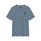God Bless America Tri-Blend Tee - 3 Colors (Heathered Grey/White/Flint Blue Heather) - Sacred Stylz