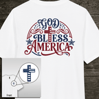 God Bless America Tri-Blend Tee - 3 Colors (Heathered Grey/White/Flint Blue Heather) - Sacred Stylz