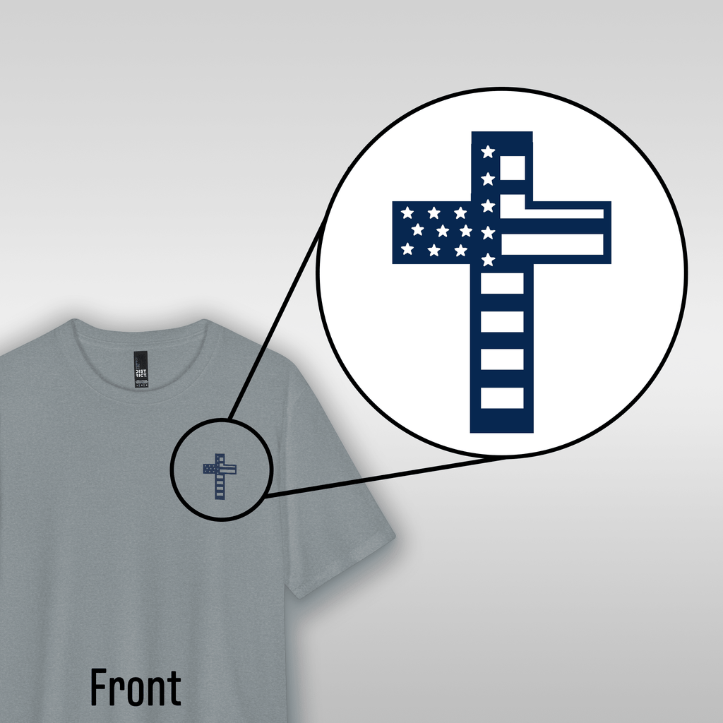 God Bless America Tri-Blend Tee - 3 Colors (Heathered Grey/White/Flint Blue Heather) - Sacred Stylz
