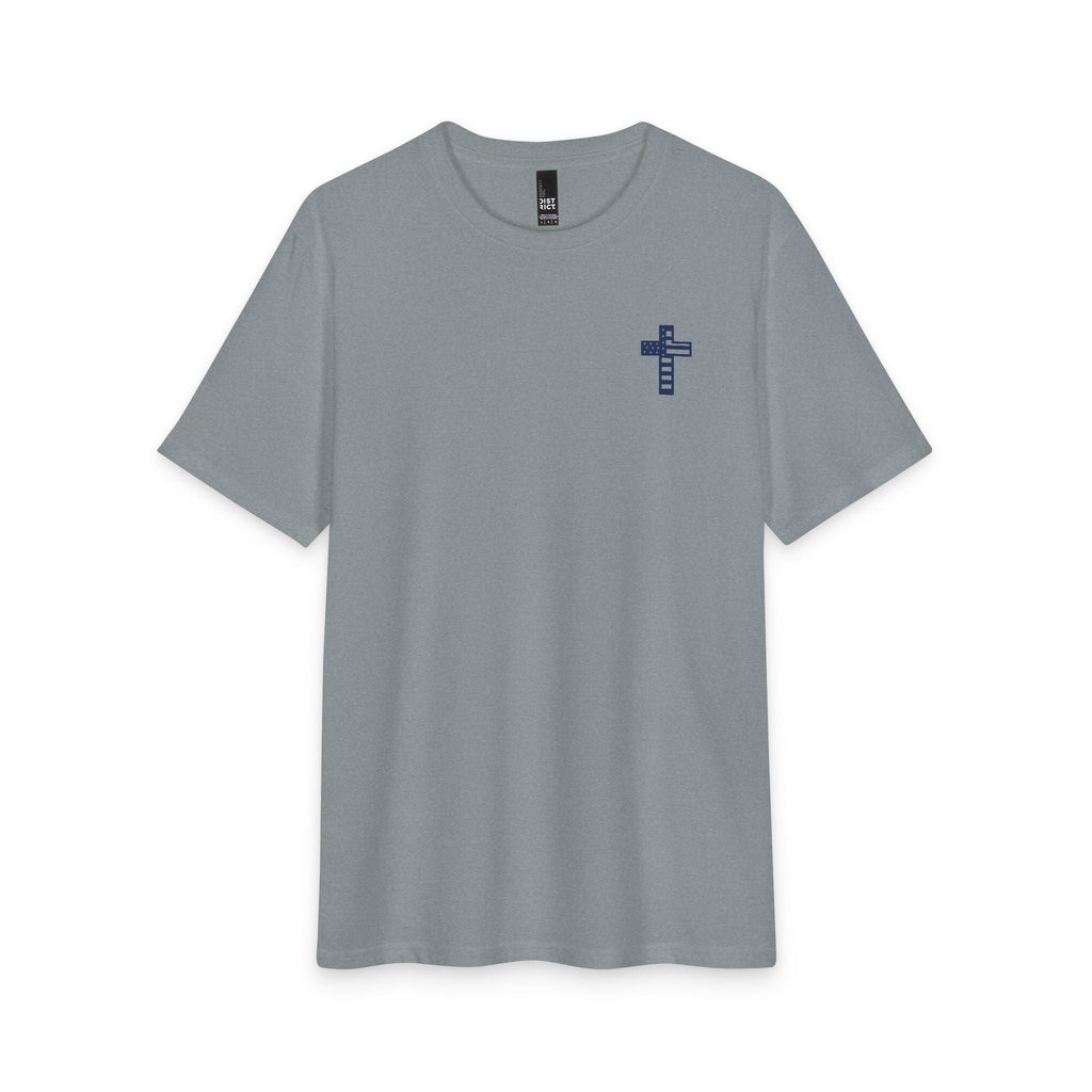 God Bless America Tri-Blend Tee - 3 Colors (Heathered Grey/White/Flint Blue Heather) - Sacred Stylz