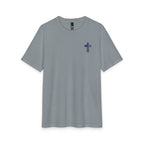 God Bless America Tri-Blend Tee - 3 Colors (Heathered Grey/White/Flint Blue Heather) - Sacred Stylz