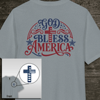 God Bless America Tri-Blend Tee - 3 Colors (Heathered Grey/White/Flint Blue Heather) - Sacred Stylz