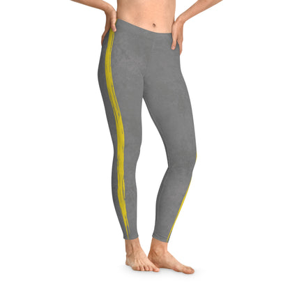 Know Jesus - Gray and Yellow Leggings - Sacred Stylz