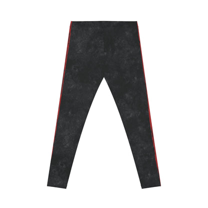 Know Jesus - Red and Black Marbled Leggings - Sacred Stylz