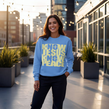 Know/No Jesus, Know/No Peace Sweatshirt - Vibrant Tones - 3 Color Options - Sacred Stylz