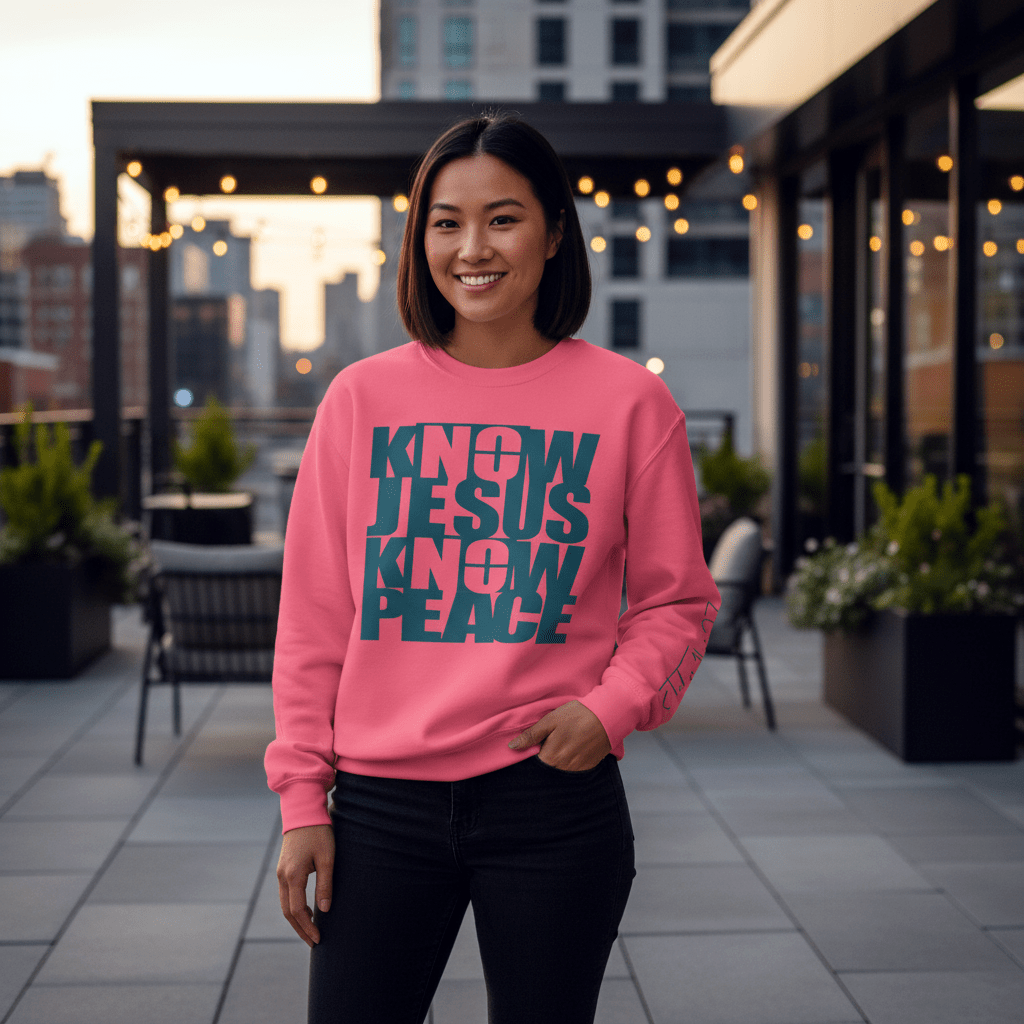 Know/No Jesus, Know/No Peace Sweatshirt - Vibrant Tones - 3 Colors - Sacred Stylz