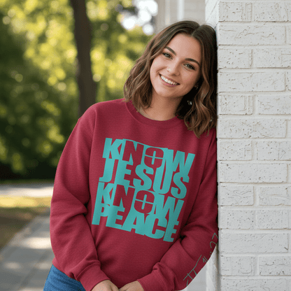 Know/No Jesus, Know/No Peace Sweatshirt - Vibrant Tones - 3 Colors - Sacred Stylz