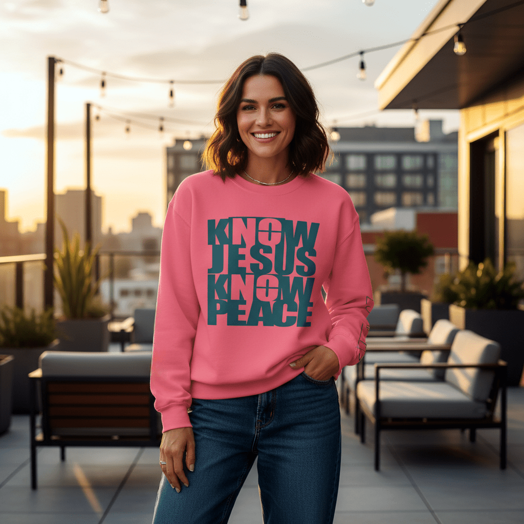 Know/No Jesus, Know/No Peace Sweatshirt - Vibrant Tones - 3 Colors - Sacred Stylz