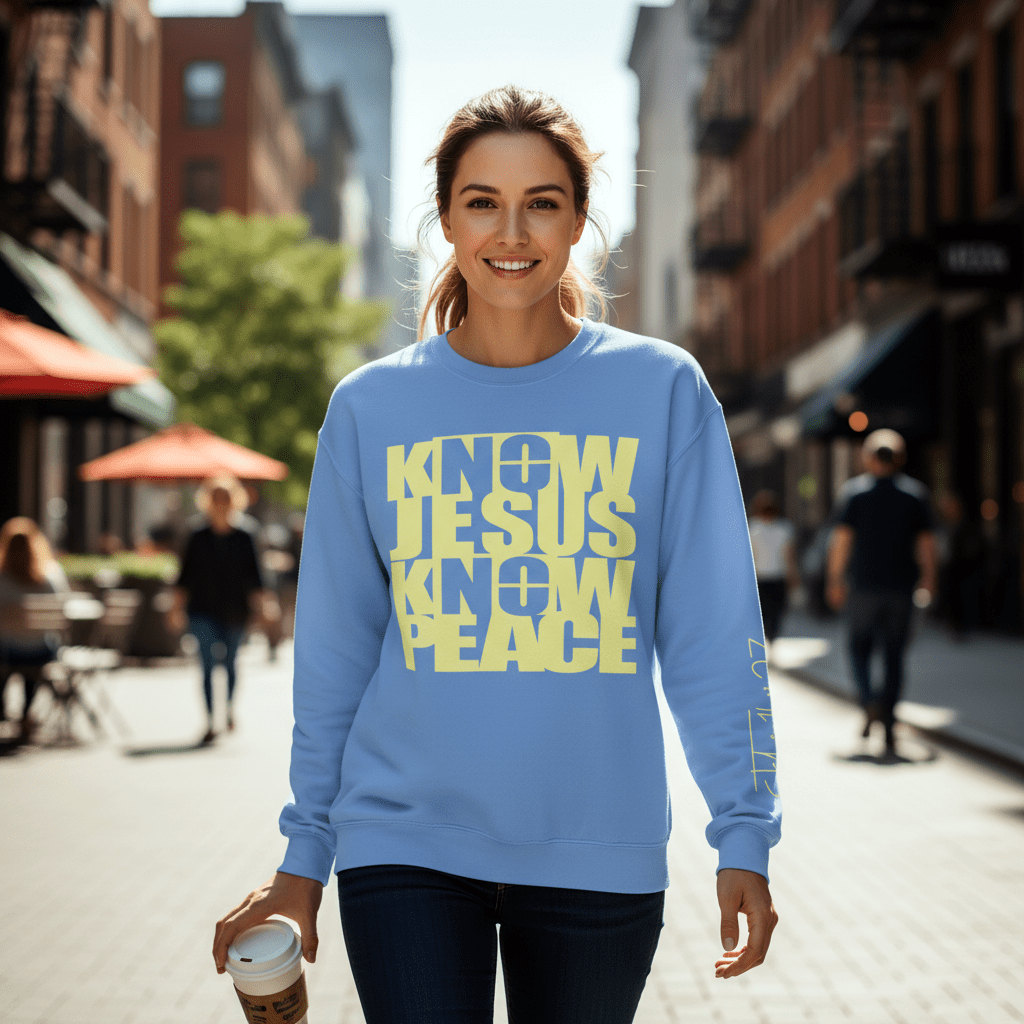 Know/No Jesus, Know/No Peace Sweatshirt - Vibrant Tones - 3 Colors - Sacred Stylz