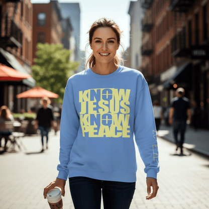 Know/No Jesus, Know/No Peace Sweatshirt - Vibrant Tones - 3 Colors - Sacred Stylz