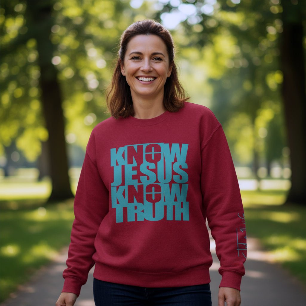 Know/No Jesus, Know/No Truth Sweatshirt - Vibrant Tones - 3 Color Options - Sacred Stylz