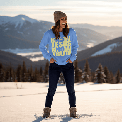 Know/No Jesus, Know/No Truth Sweatshirt - Vibrant Tones - 3 Colors - Sacred Stylz