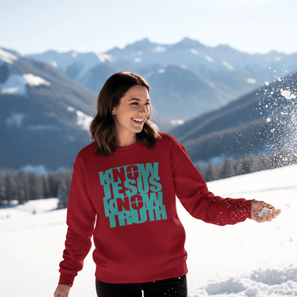 Know/No Jesus, Know/No Truth Sweatshirt - Vibrant Tones - 3 Colors - Sacred Stylz