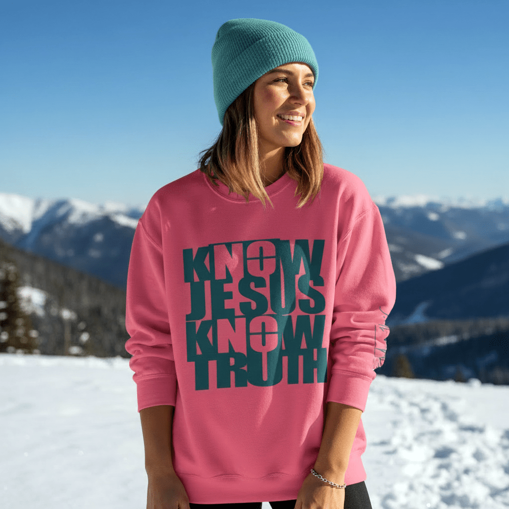 Know/No Jesus, Know/No Truth Sweatshirt - Vibrant Tones - 3 Colors - Sacred Stylz