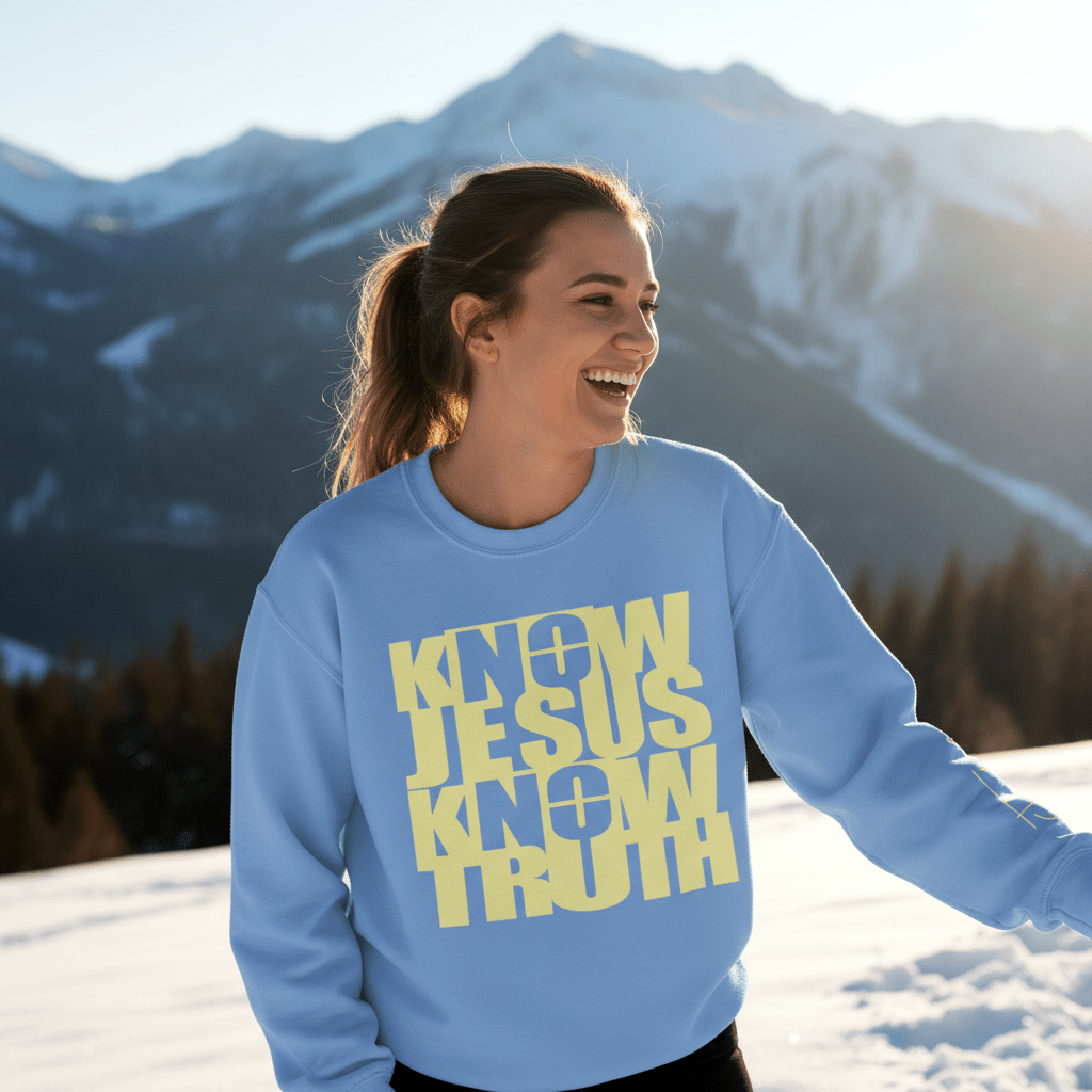 Know/No Jesus, Know/No Truth Sweatshirt - Vibrant Tones - 3 Colors - Sacred Stylz