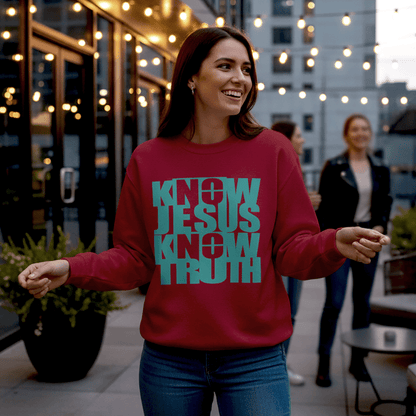 Know/No Jesus, Know/No Truth Sweatshirt - Vibrant Tones - 3 Colors - Sacred Stylz