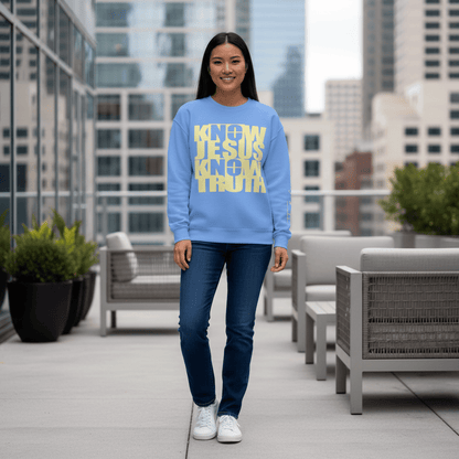 Know/No Jesus, Know/No Truth Sweatshirt - Vibrant Tones - 3 Colors - Sacred Stylz