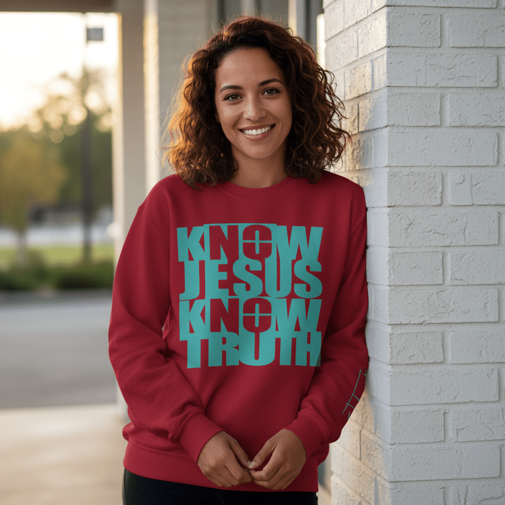 Know/No Jesus, Know/No Truth Sweatshirt - Vibrant Tones - 3 Colors - Sacred Stylz