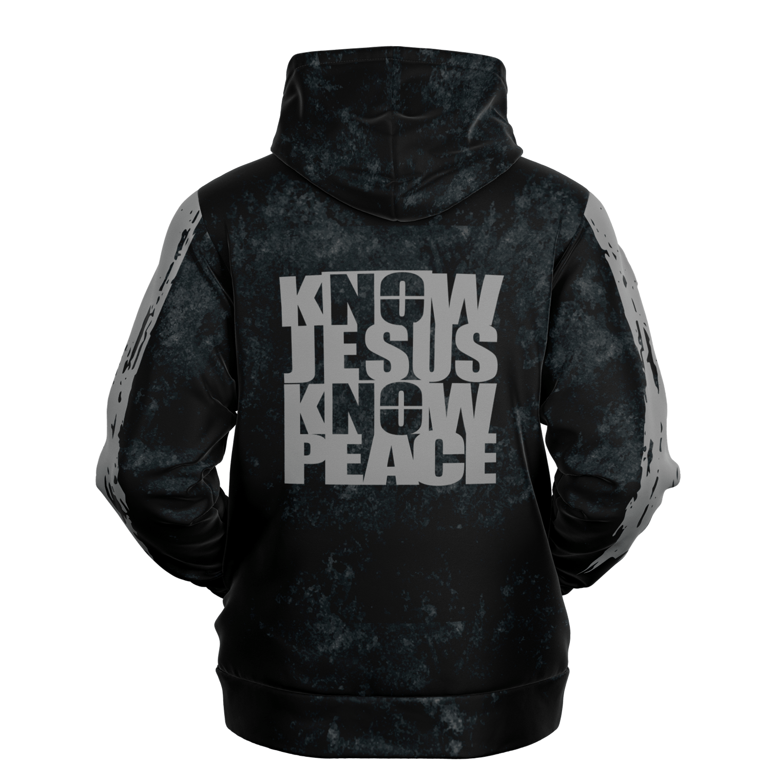 Know/No Jesus-Peace Hoodie - Black and Gray - Sacred Stylz