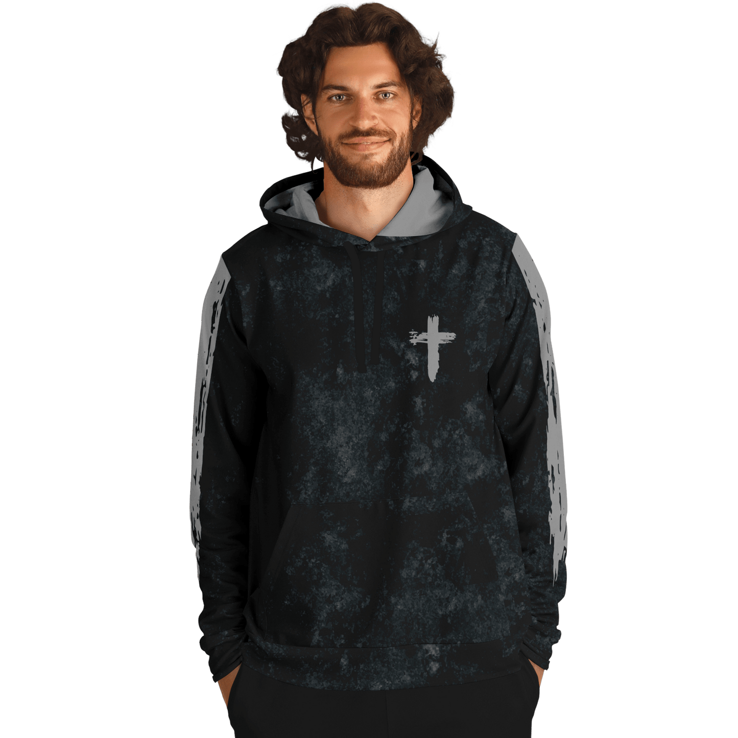 Know/No Jesus-Peace Hoodie - Black and Gray - Sacred Stylz