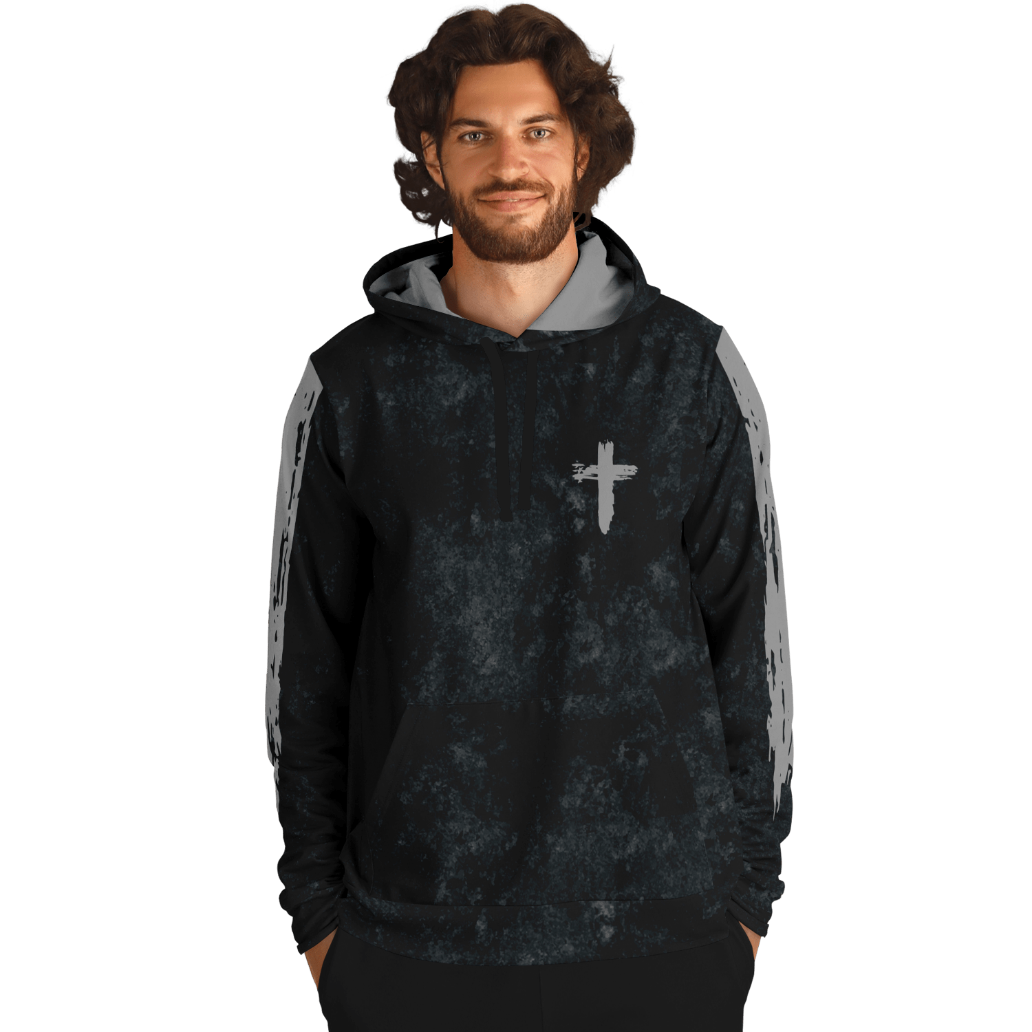 Know/No Jesus-Peace Hoodie - Black and Gray - Sacred Stylz