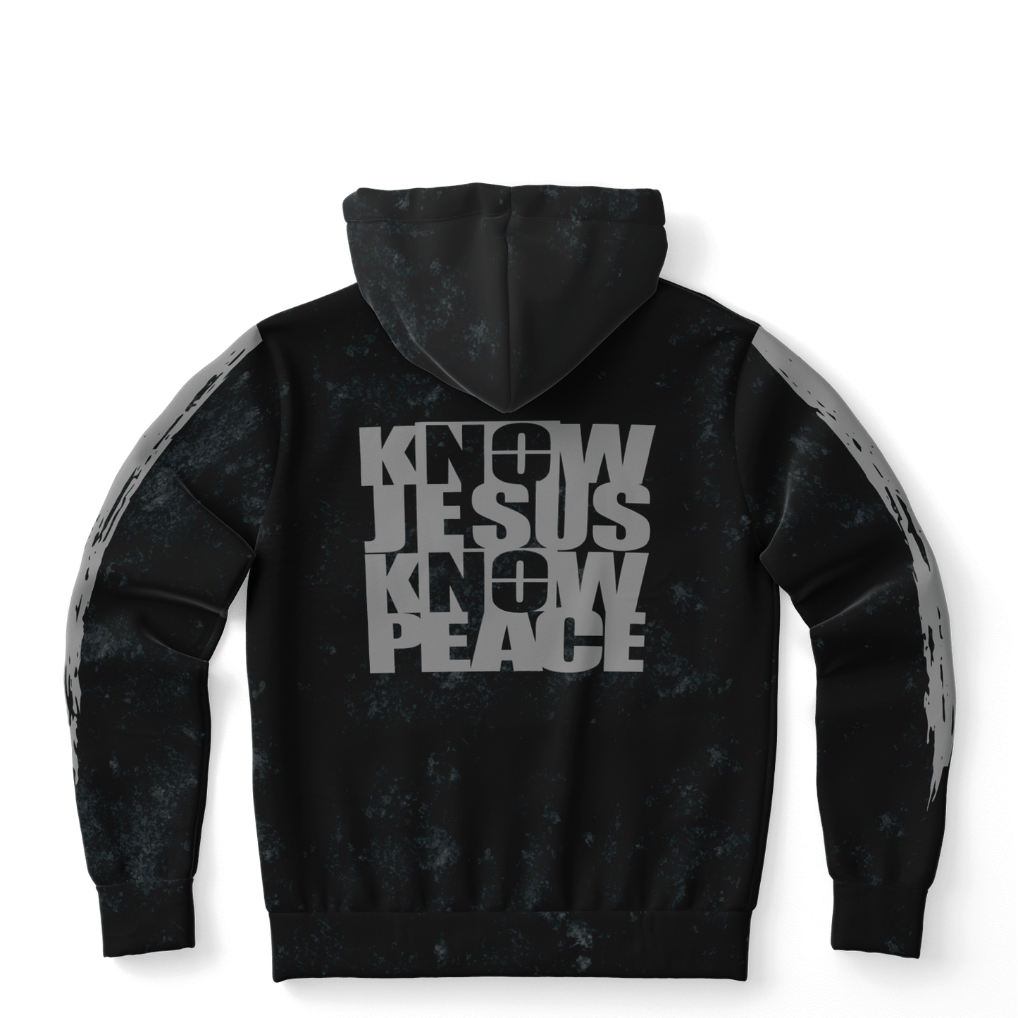 Know/No Jesus-Peace Hoodie - Black and Gray - Sacred Stylz