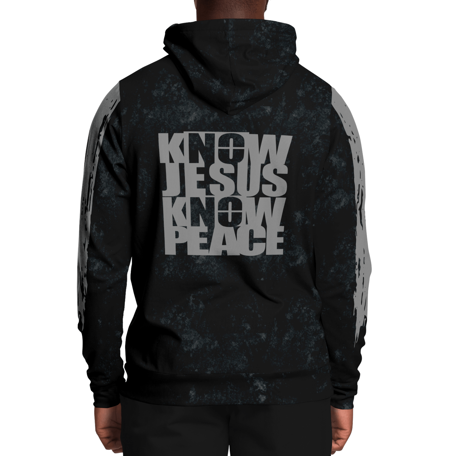 Know/No Jesus-Peace Hoodie - Black and Gray - Sacred Stylz