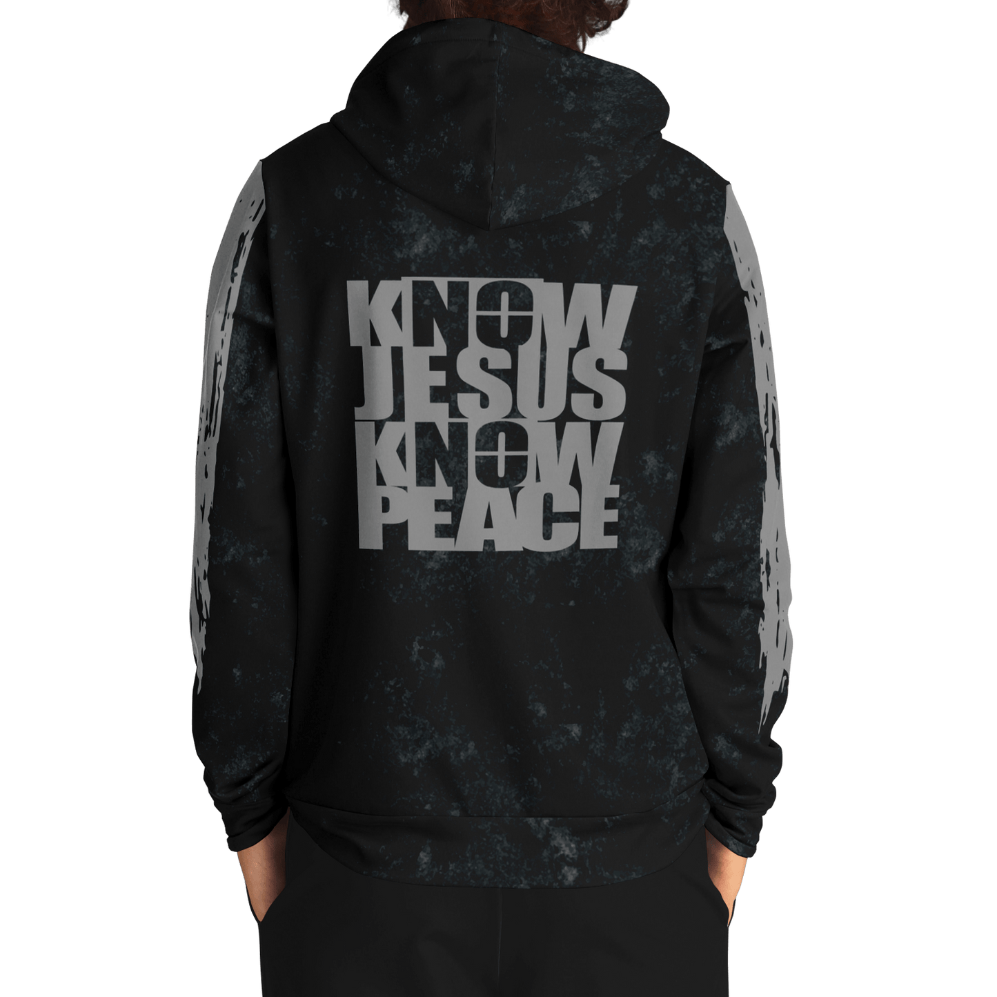 Know/No Jesus-Peace Hoodie - Black and Gray - Sacred Stylz