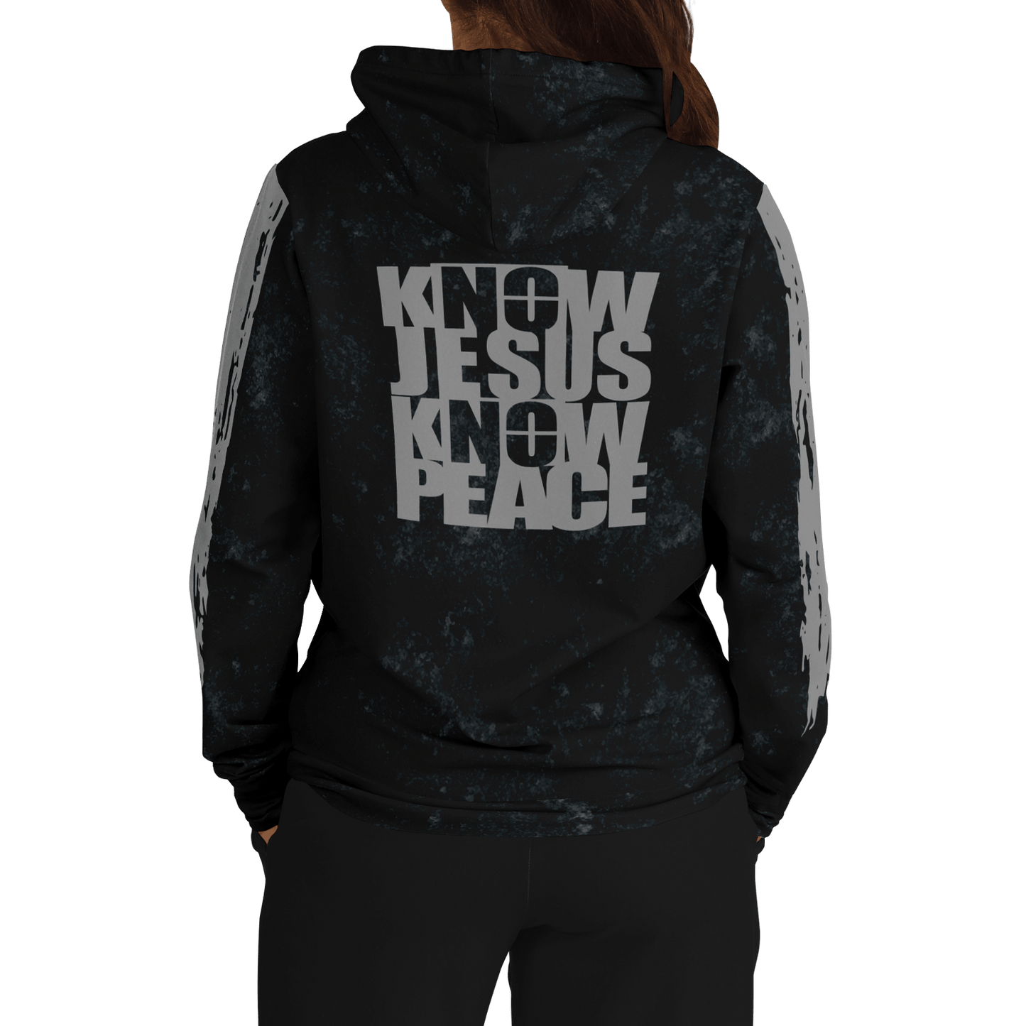 Know/No Jesus-Peace Hoodie - Black and Gray - Sacred Stylz