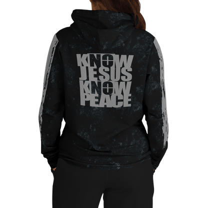 Know/No Jesus-Peace Hoodie - Black and Gray - Sacred Stylz