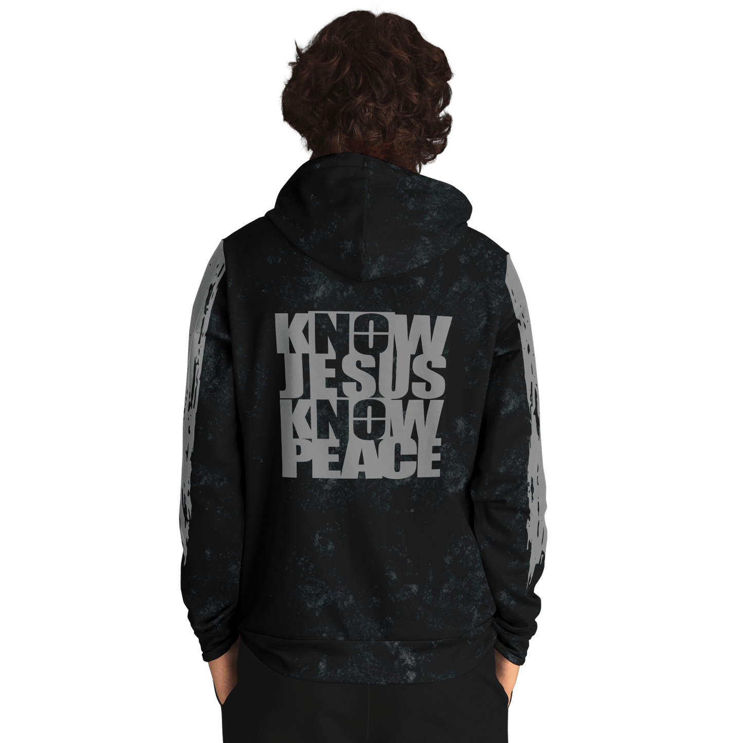 Know/No Jesus-Peace Hoodie - Black and Gray - Sacred Stylz