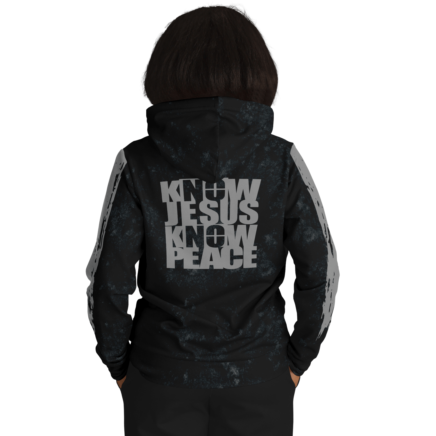 Know/No Jesus-Peace Hoodie - Black and Gray - Sacred Stylz