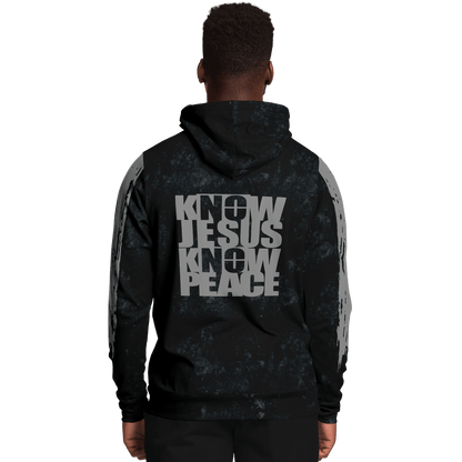 Know/No Jesus-Peace Hoodie - Black and Gray - Sacred Stylz