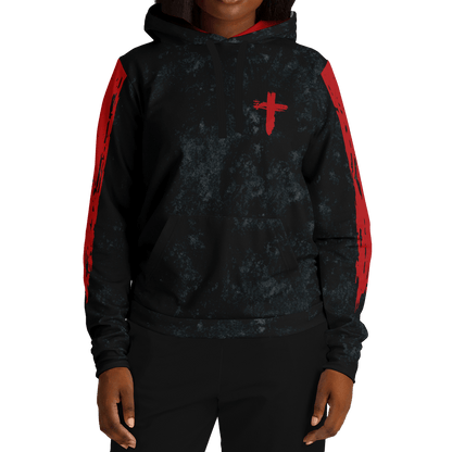 Know/No Jesus-Peace Hoodie - Black and Red - Sacred Stylz