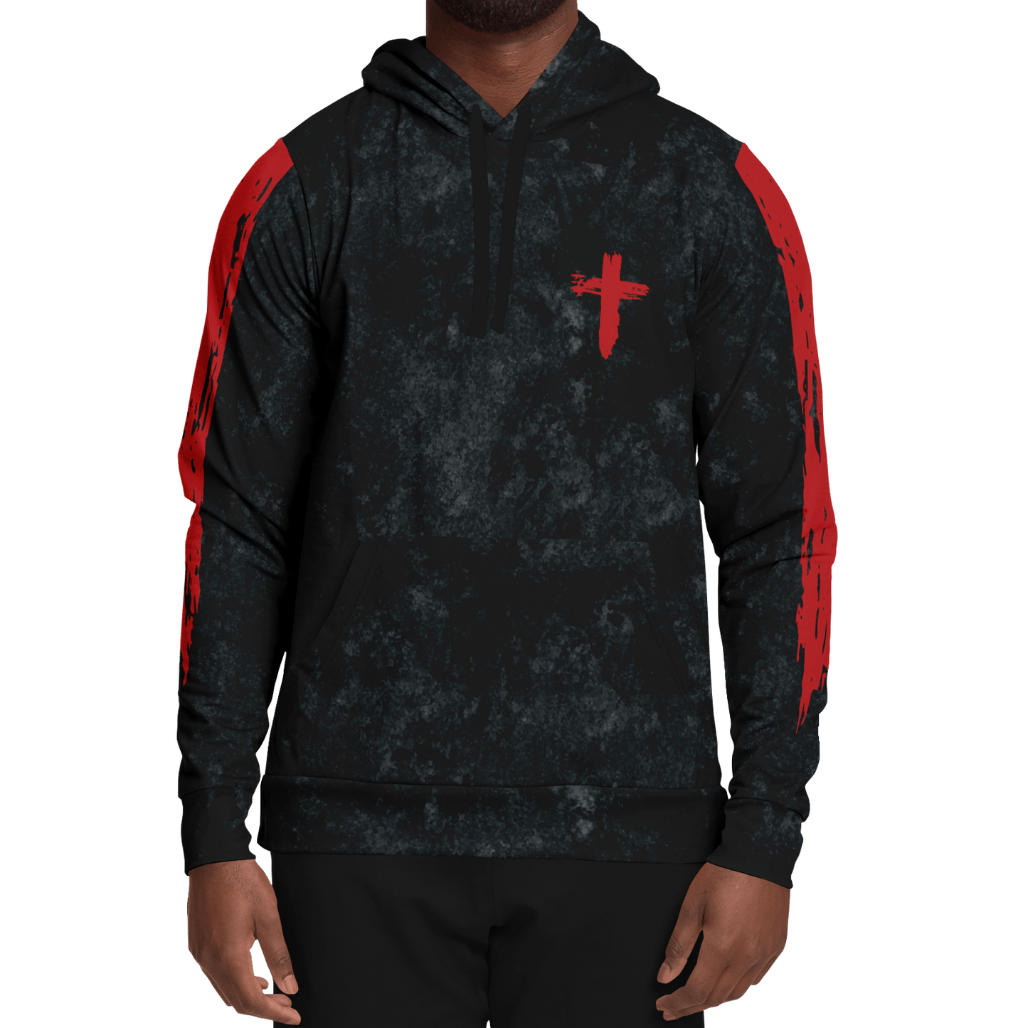 Know/No Jesus-Peace Hoodie - Black and Red - Sacred Stylz