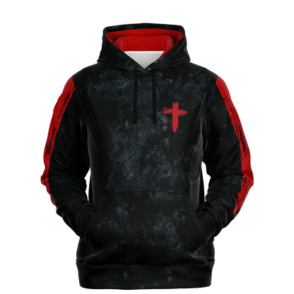 Know/No Jesus-Peace Hoodie - Black and Red - Sacred Stylz