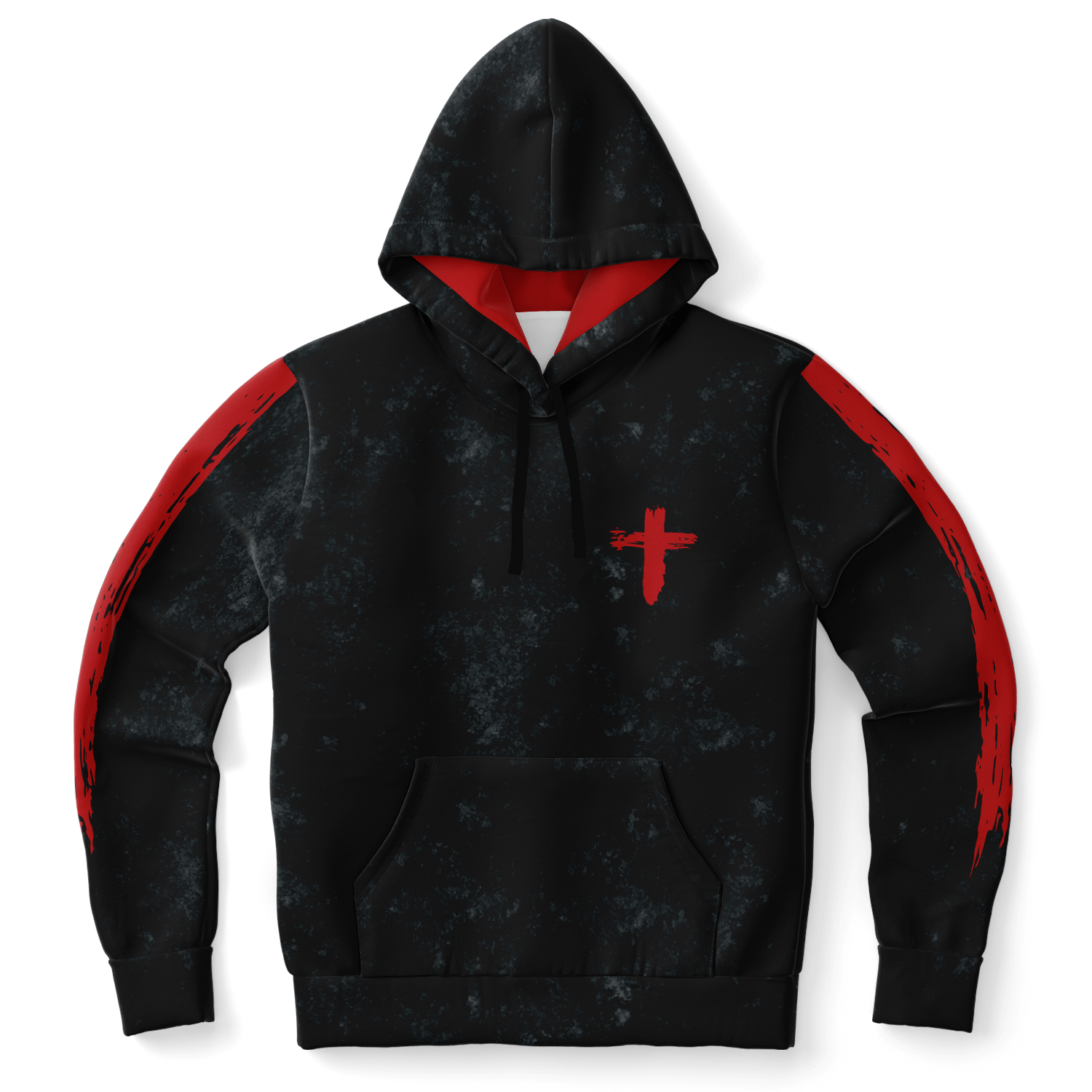 Know/No Jesus-Peace Hoodie - Black and Red - Sacred Stylz