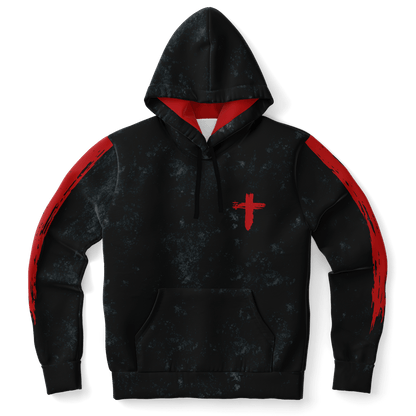 Know/No Jesus-Peace Hoodie - Black and Red - Sacred Stylz