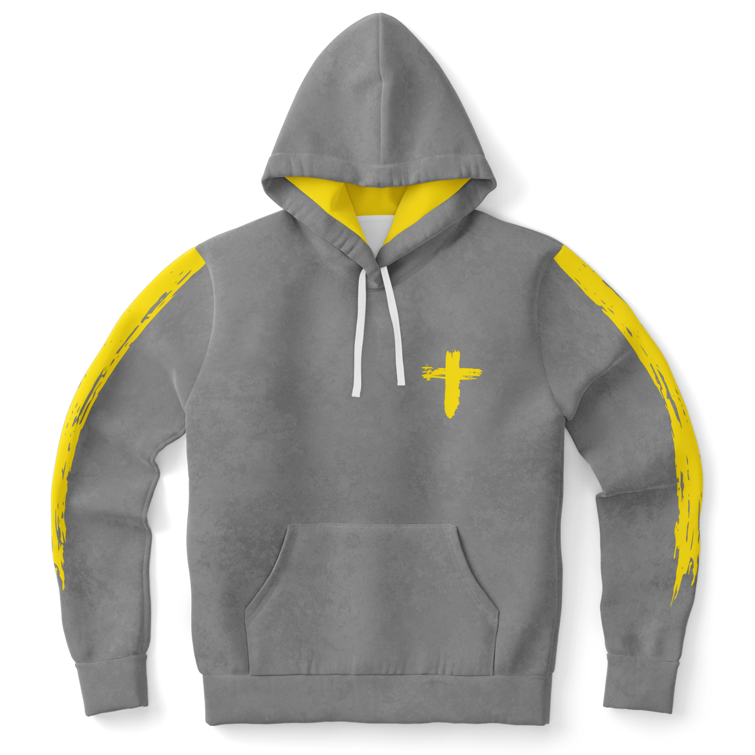 Know/No Jesus-Peace Hoodie - Gray and Yellow - Sacred Stylz