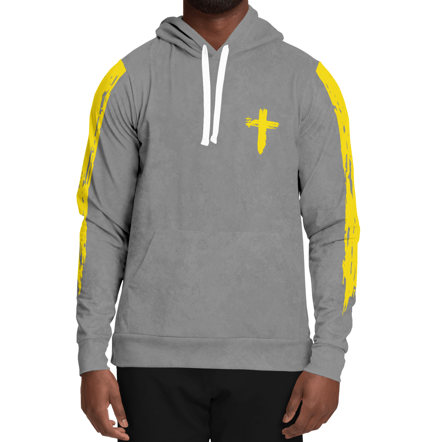 Know/No Jesus-Peace Hoodie - Gray and Yellow - Sacred Stylz