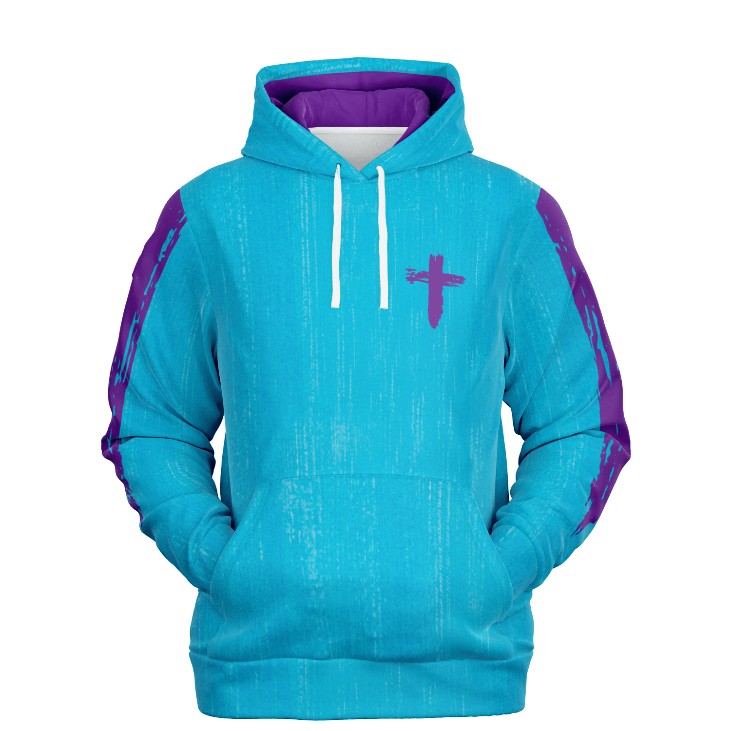 Know/No Jesus-Peace Hoodie - Turquoise and Purple - Sacred Stylz