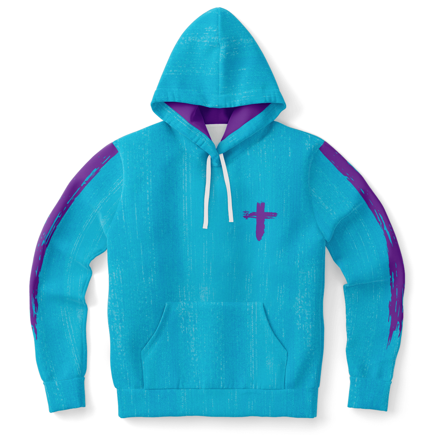 Know/No Jesus-Peace Hoodie - Turquoise and Purple - Sacred Stylz