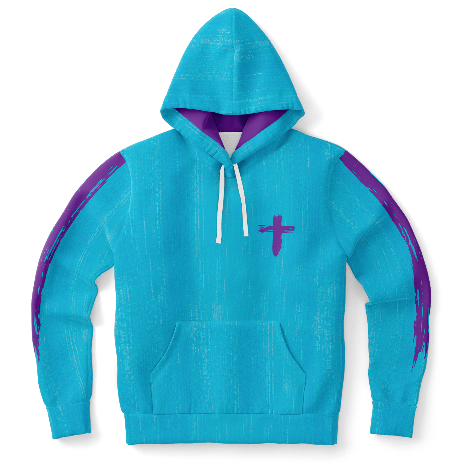 Know/No Jesus-Peace Hoodie - Turquoise and Purple - Sacred Stylz